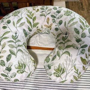 Boppy Nursing Pillow with Green Leaf Pattern